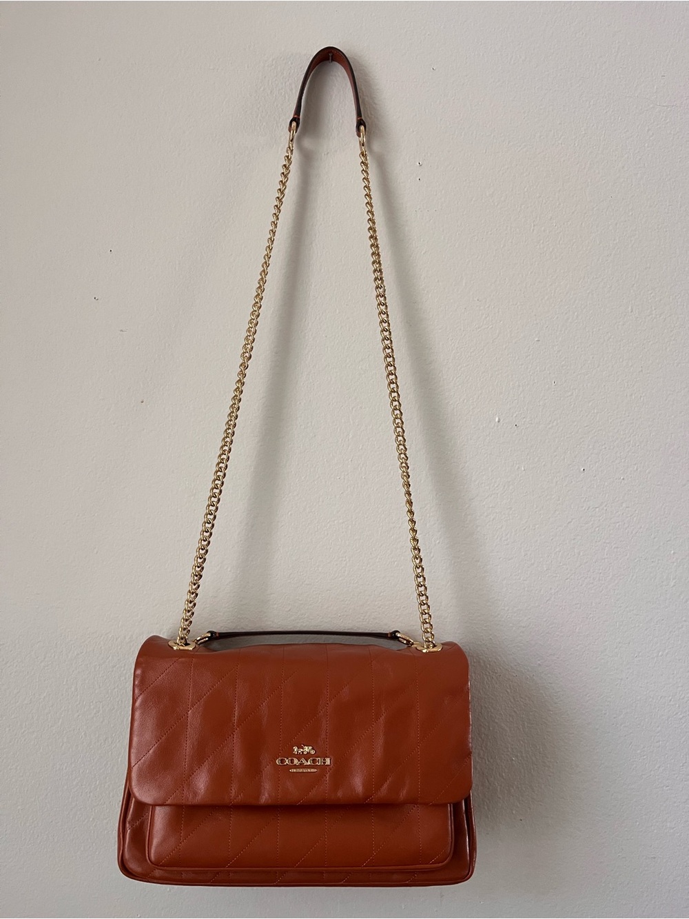 Coach Elodie Quilted Leather Cinnamon Crossbody Bag - Picture 9 of 11